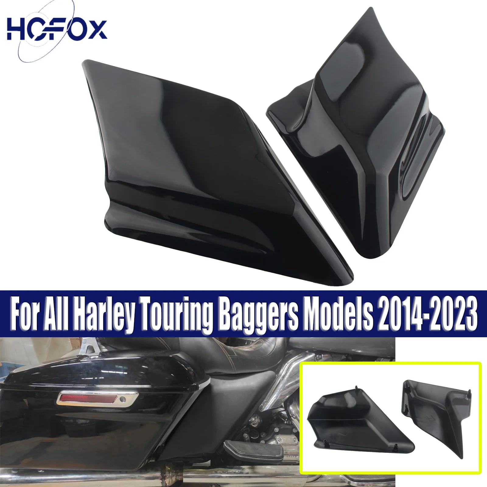 

For All Harley Touring Baggers Models 2014-2023 Motorcycle ABS Battery Side Fairing Cover Left Right