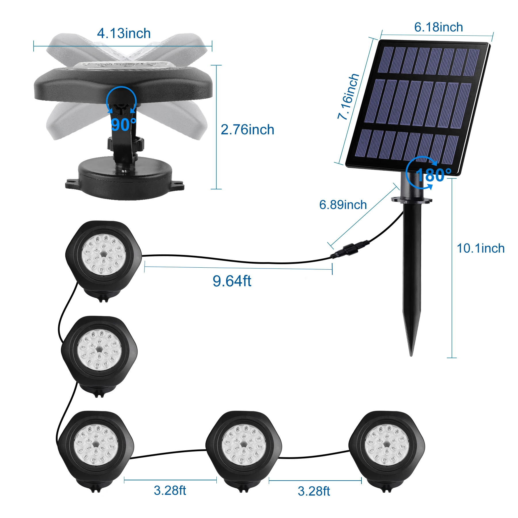 2/3/5 Light Solar Underwater Lights Outdoor Solar LED Pool Light Decoration Lights for Pond Fountain Aquarium Patio Lawn Light