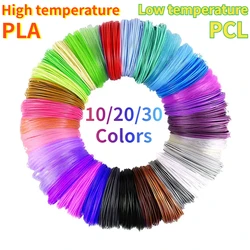 3D Pen Filament,1.75mm Printing Pen Refills, 10/20/30 Colors Filament Refills,PCL Low Temperature PLA Filament Refills, 5m Wire