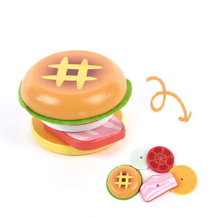 1pc Frühstück Simulation Lebensmittel Spielzeug Pretend Spielen Spiel Donut Hamburger Hot Dot Holz Spielzeug für Kinder Haus Spielen Frühen lernen Educ