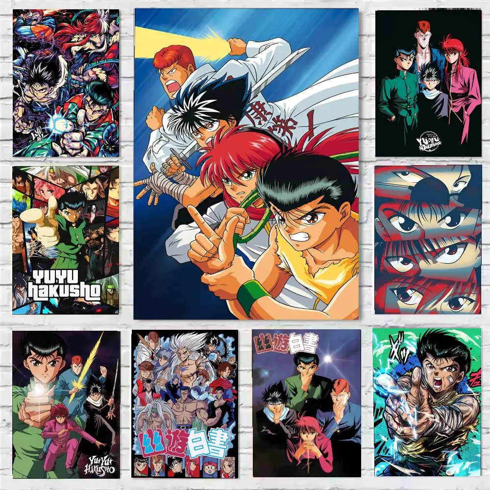 Y-YuYu H-Hakusho Vintage-Poster, Wandkunstdruck, geeignet für Wohnzimmer, Schlafzimmer, Bar, Salon, Heimdekoration, Geschenk