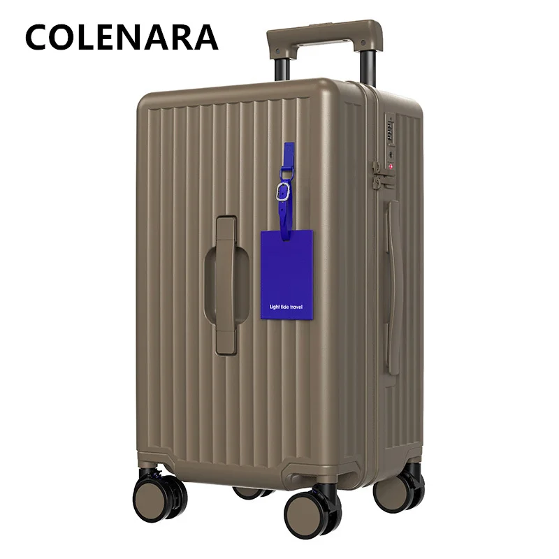 COLENARA Travel Suitcase For With Water Cup And Portable Luggage Bag Compartment 20 Inch Suitable For Cabin Rolling Luggage