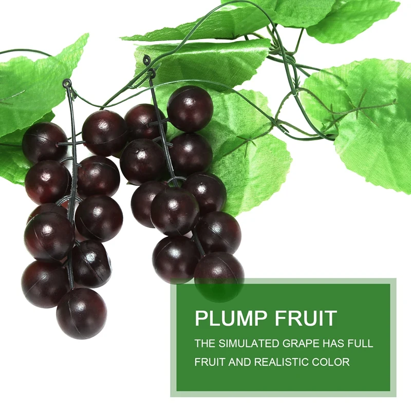 2x guirlanda de videira de uva artificial frutas para decoração de jardim doméstico HY