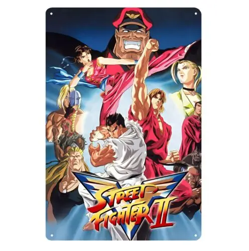 2 ملصق معدني لألعاب الفيديو الرجعية - 20 × 30 سم () لافتة من القصدير - علامة ألومنيوم #1