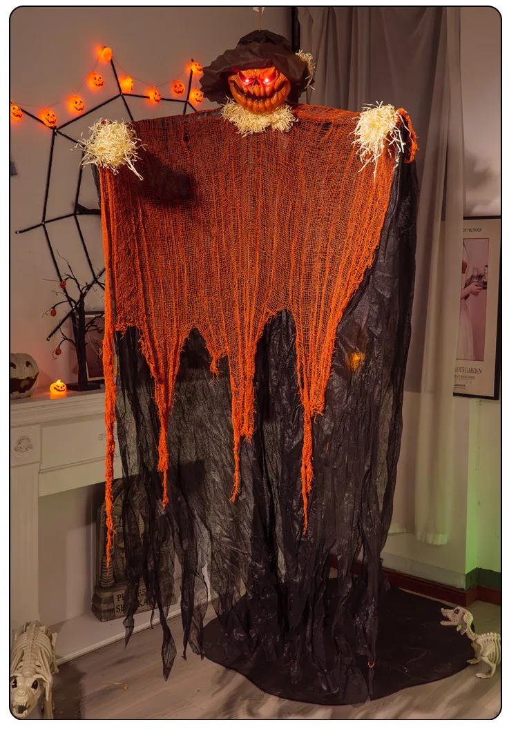 For 1.8 meters pumpkin scarecrow hanging ghost electric luminous atmosphere decorative pendant