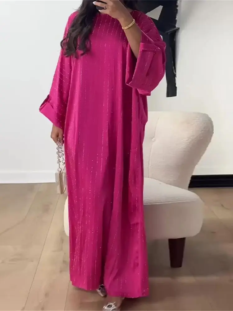 Eid Schwarz Satin Batwing Abaya Dubai Luxus Elegante Muslimischen Kaftan Afrikanische Modest Kleider Für Frauen Robe Femme Musulmane Vestidos