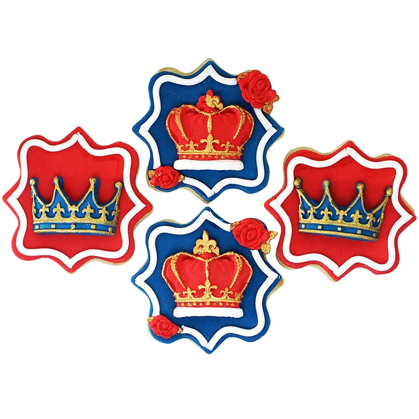 Two Crown Shape 100% Platinum Silicone Sugarcraft Mould, Fondant Cake Decorating Tools Bakeware