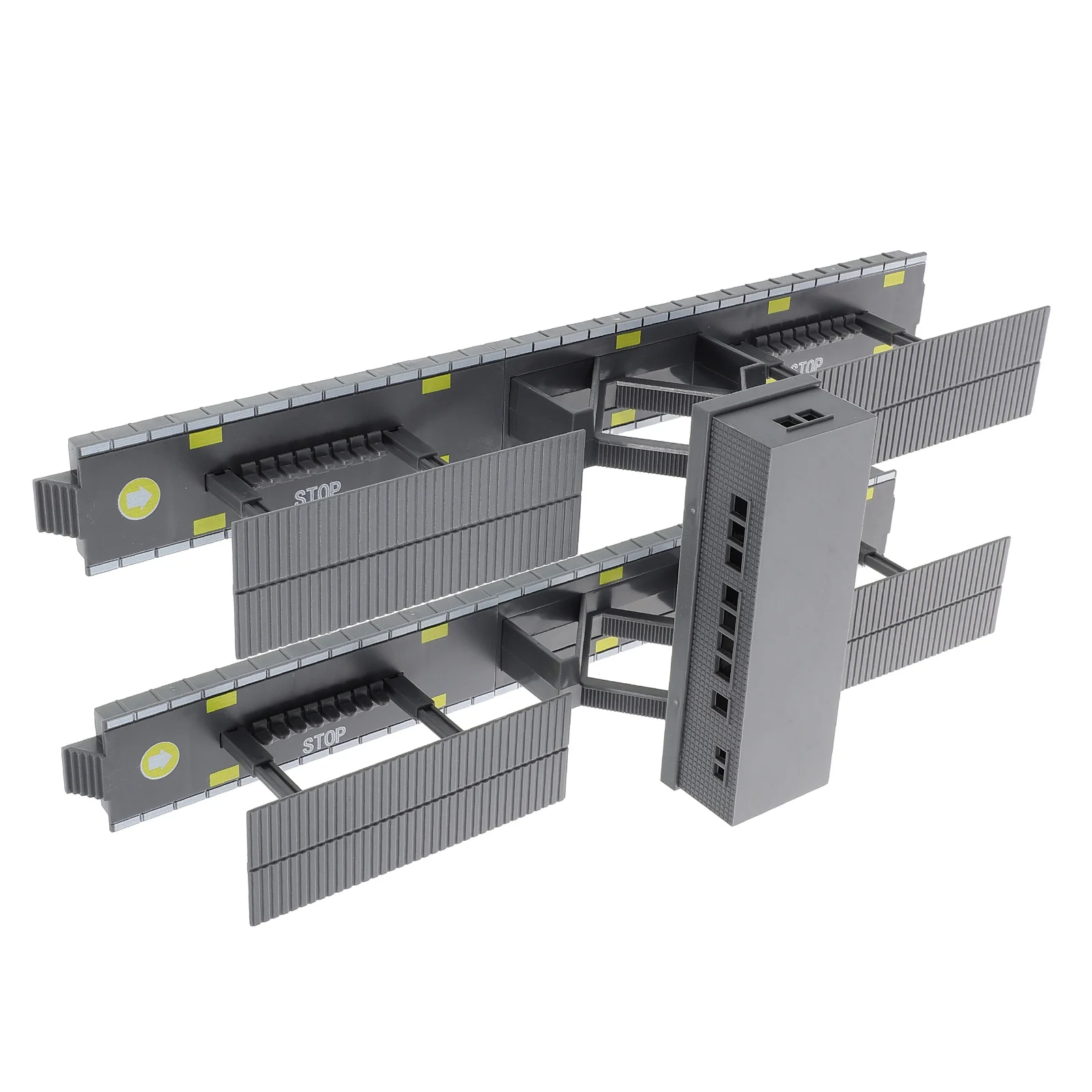 

1 комплект, 1 комплект, реалистичный железнодорожный верхний мост, детский комплект для сборки платформы поезда «сделай сам», пластиковая диорама, пейзаж, декор стола