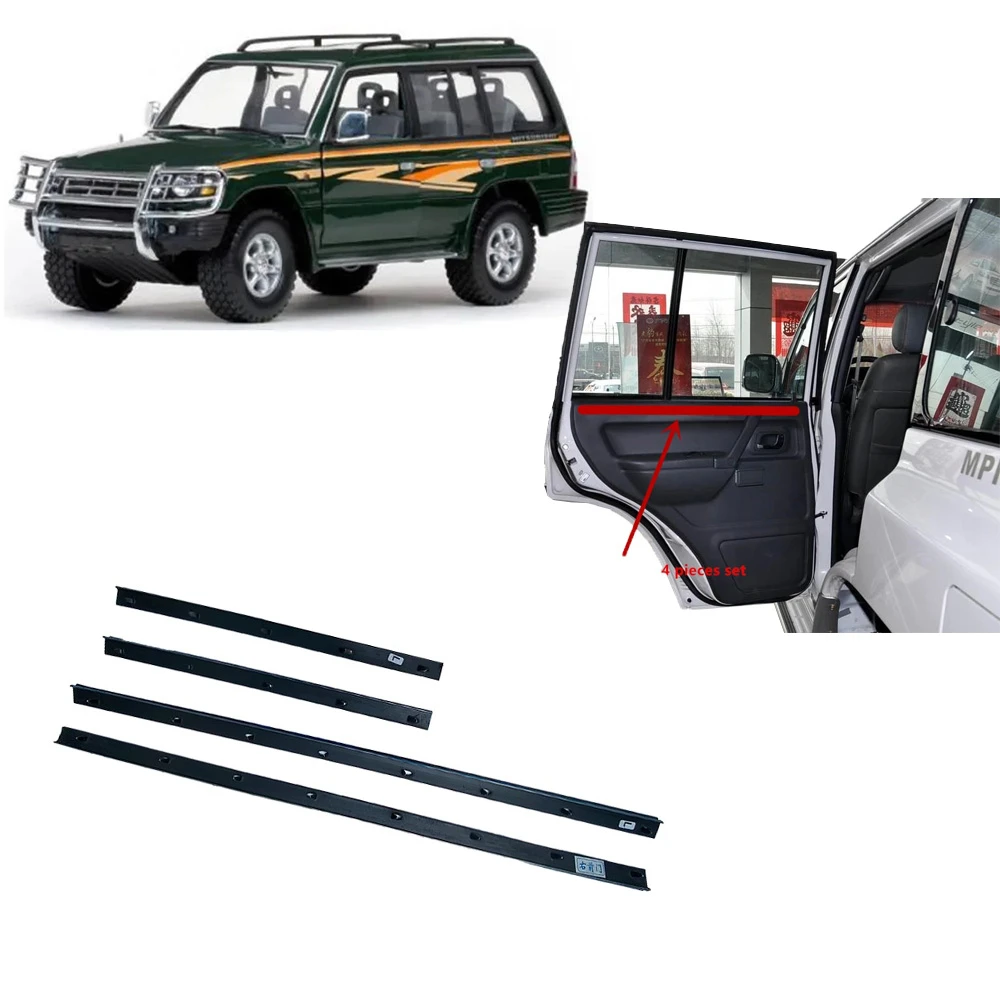 4 Pieces Window Glass Rubber Inner for Pajero 2nd V20 MB669202 1989-1999  Sealing Rubber for Montero Glass Protect 5 Door