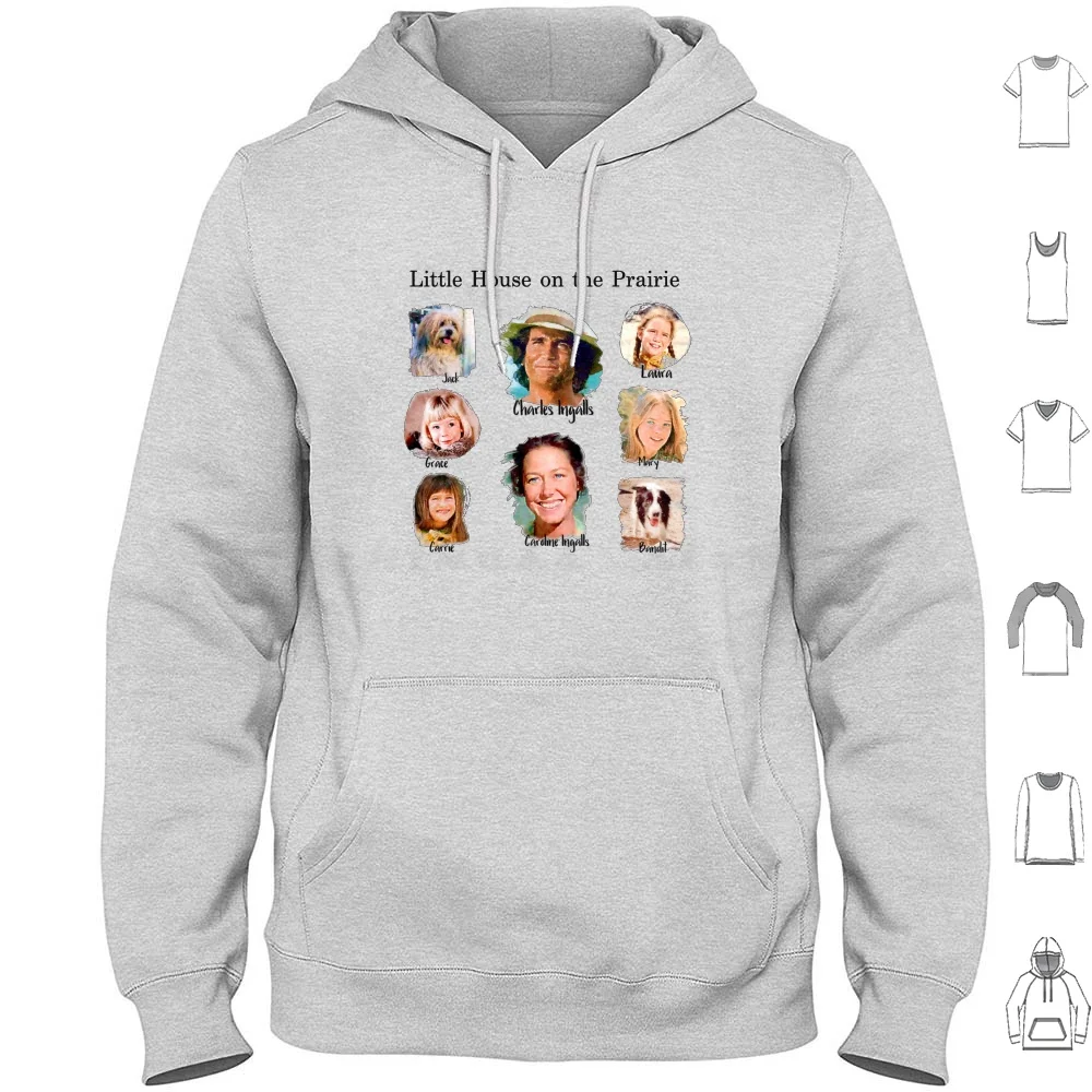 Ingalls Family Little House On The Prairie Sudadera con capucha de algodón de manga larga Michael Landon Little House On The Prairie Tv Show Tv