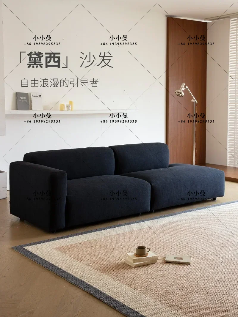 Cotton and linen fabric French medieval modern minimalist living room combination removable and washable linen sofa