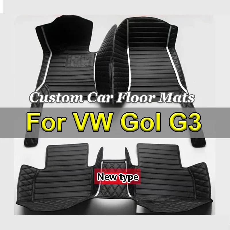 

Car Floor Mat For VW Gol G3 2000 2001 2002 2003 2004 4 Doors Diamond Leather Luxury Woman Foot Pad Auto Carpet Accessory