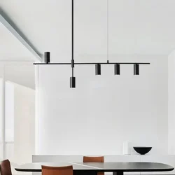 Modern Led Pendant Light for Kitchen Dining Room Island Hanging Lamp Fixture Spotlight Long Lighting Simple Luminaire Decoration