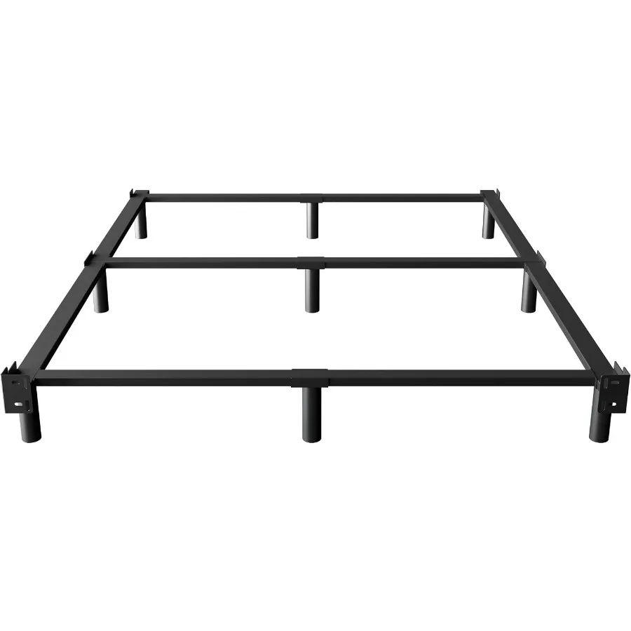 7 Inch California Bed Frame for Box Spring and Mattress, Black