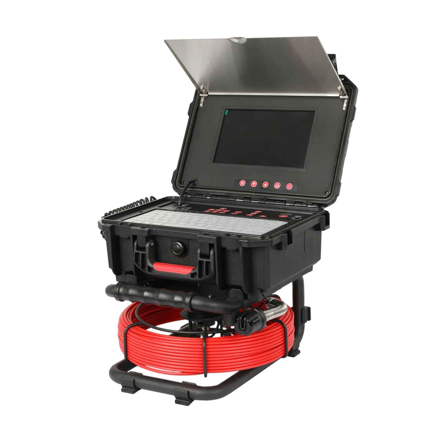 Venta caliente portátil 13,3 pulgadas HD CCTV Video Digital alcantarillado Mini cámara IP con acero inoxidable para limpieza y inspección de drenaje