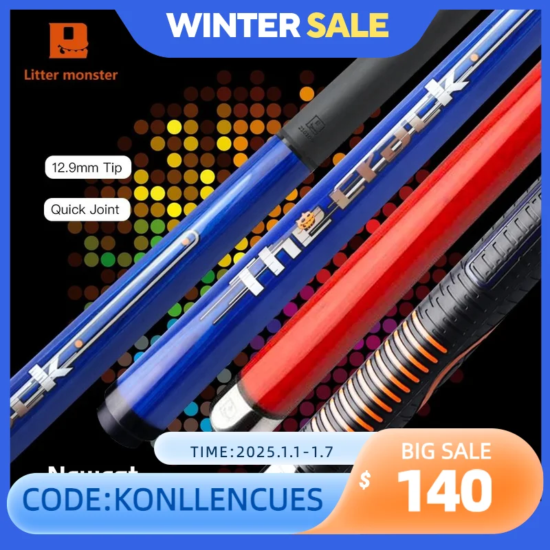 Little Monster-Professional Punch Cue, Carbon Technology Shaft, Carbon Fiber Jump Cue, Break Cue, 2 Pieces