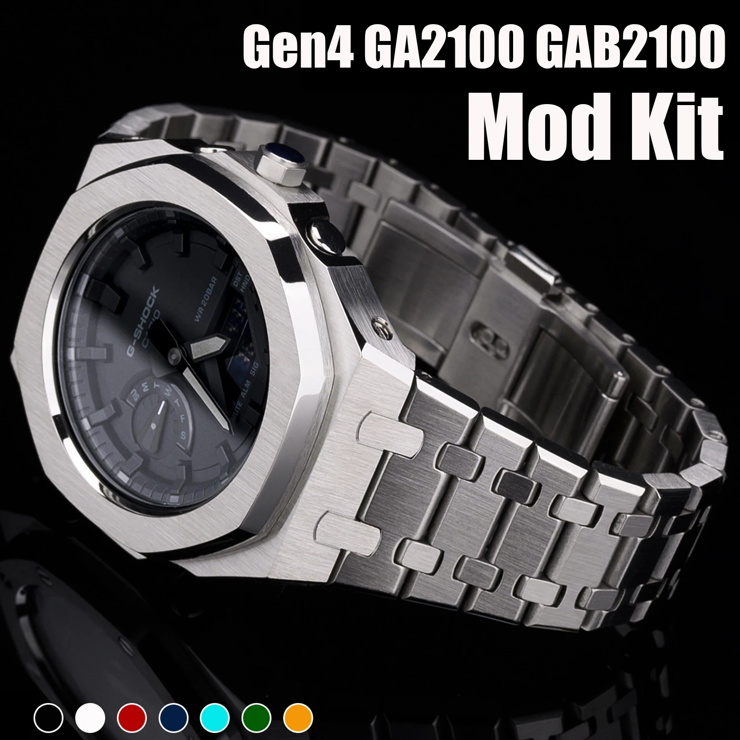 Gen4 GA2100 GAB2100 Mod Kit 4th Generation G Shock Casioak Modification Frame Case Bezel For ga2110 GA-B2100 Metal Rubber Strap