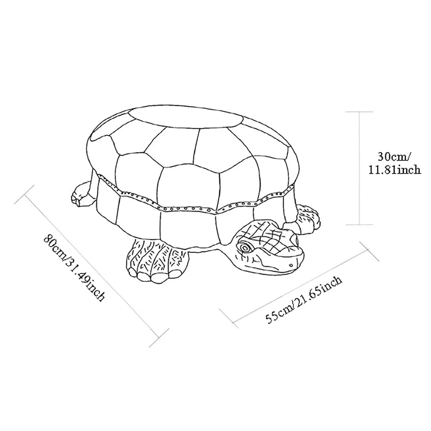 Turtle Leather Ottoman Vintage Wood Carved Upholstered Foot Rest Wheels Small Seat Living Room Bedroom 80x55cm, Customized