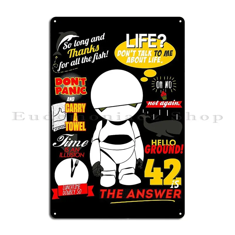 Hitchhikers Guide To The Galaxy 1 Metal Sign Pub Club Create Designs Wall Decor Tin Sign Poster