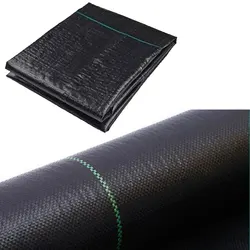 19.6in x16.4ft Weed Barrier Landscape Fabric Black Woven Sheet UV Tear Resistant Ground Cover Gardening Mat for Driveway Control