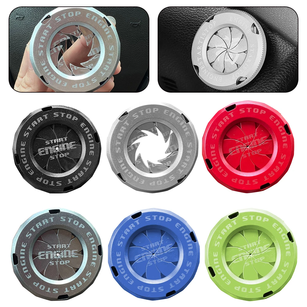 One Key Start Button Protective Cover Decorative Rotary Push To Start Button Cover Car Interior Sticker for Motorcycle Lock