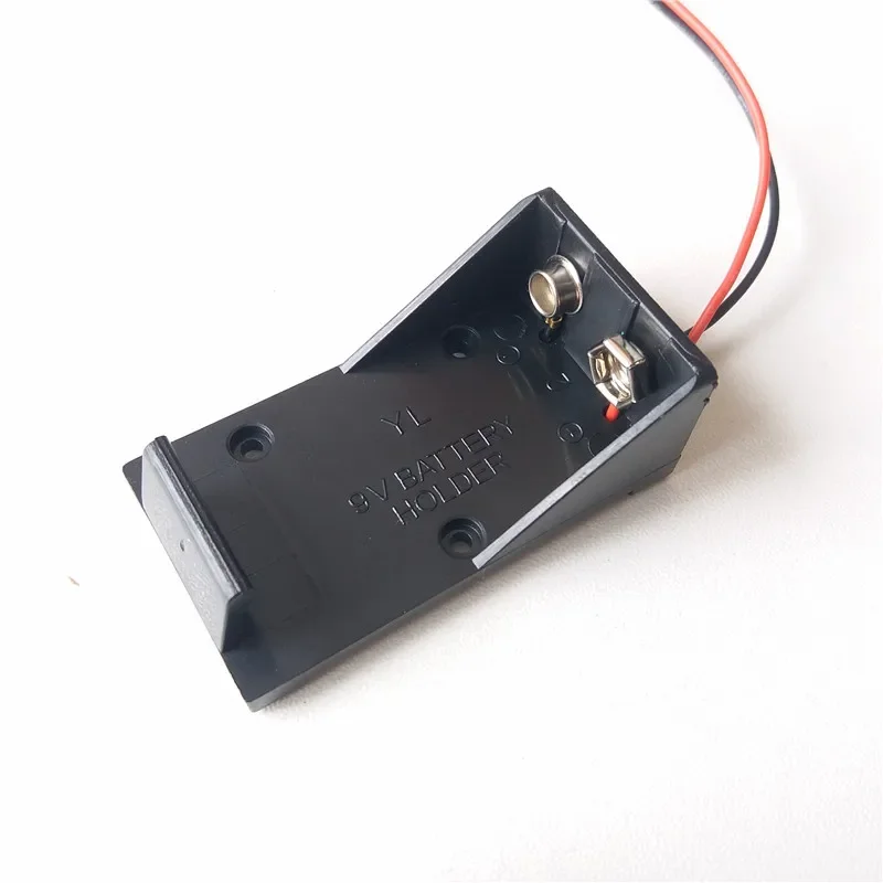 15pcs 9V power supply battery box 6F22 Carbon battery holder battery buckle band Black with Cable Wireless microphone