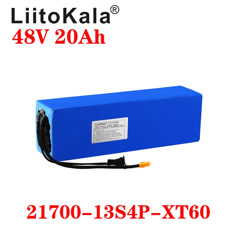 LiitoKala Original 48V 20AH Ebike แบตเตอรี่48V 1000W สำหรับแบตเตอรี่ไฟฟ้าจักรยานสำหรับจักรยานที่มีประสิทธิภาพไฟฟ้าจักรยานแบตเตอรี่ XT60
