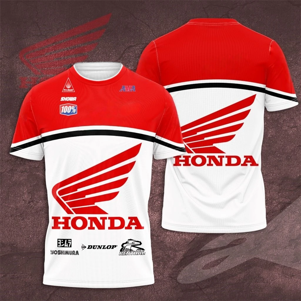 

Honda Racing Team Breathable T-shirt, Summer Short Sleeve Quick-Dry Top for Motorcycle and Bicycle Riding Enthusiasts