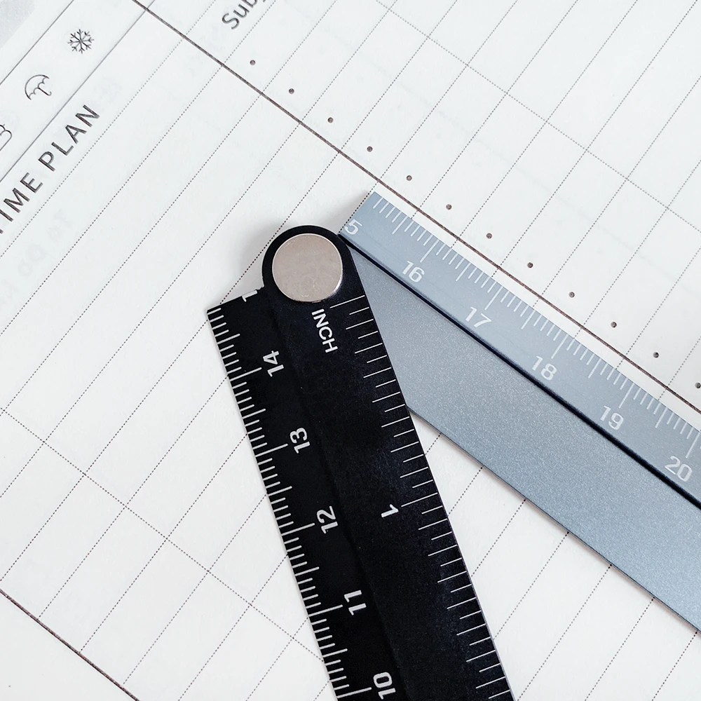 Stainless Steel Straight Ruler Centimeter Inches Scale Metric Ruler Precision Measuring Tool Folding Ruler Drawing Rulers