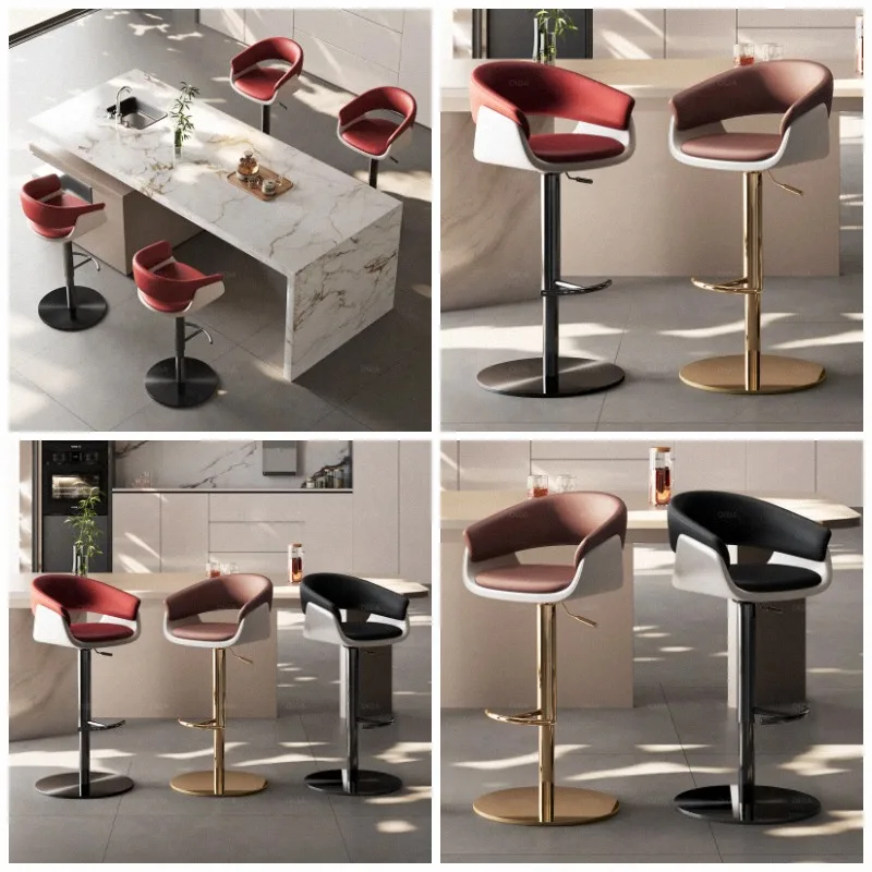 Accent Modern Bar Stools Counter Nordic Swivel Designer Comfortable Aesthetic Bar Chairs Metal Long Sillas Trendy Furniture