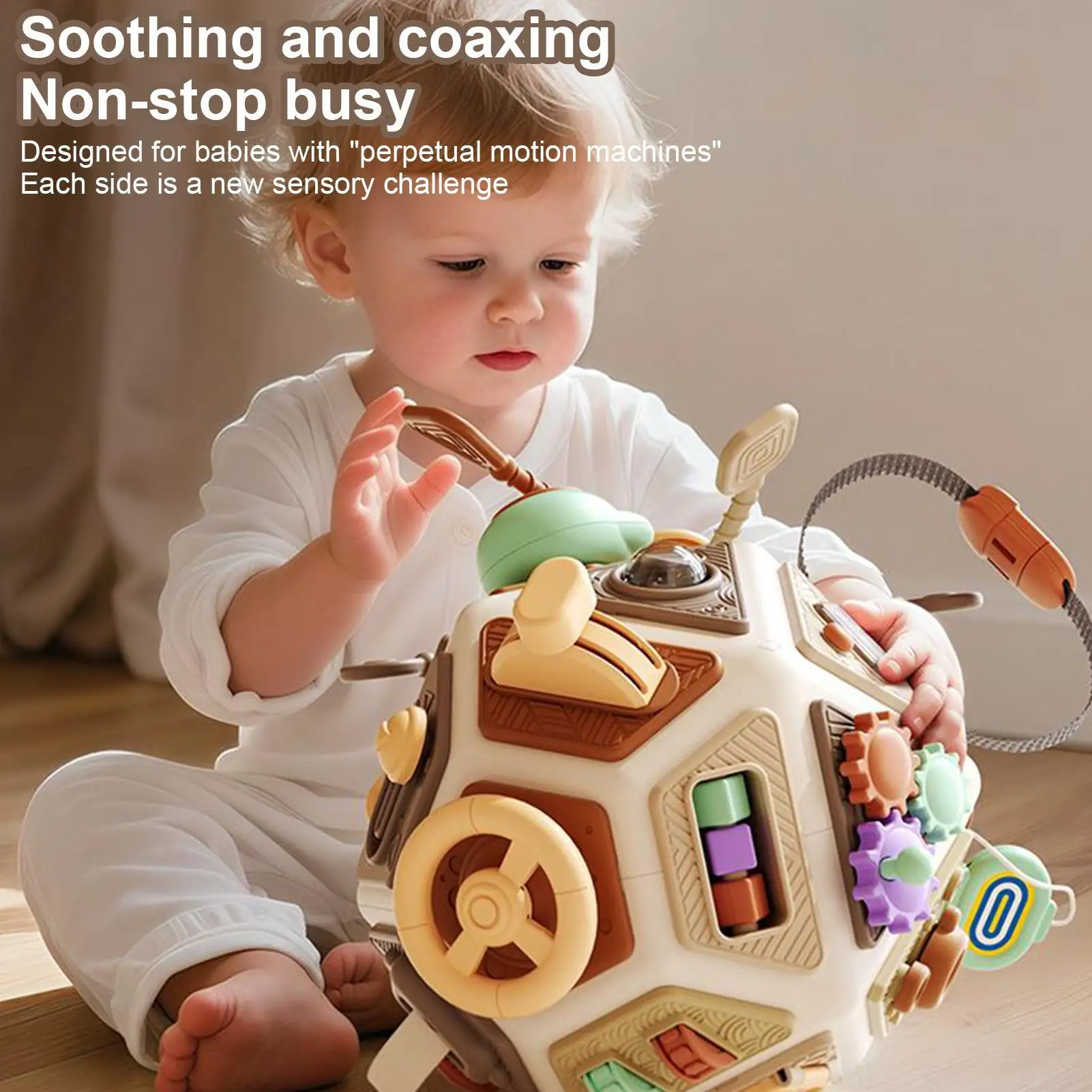 

Educational Baby Busy Cube Toys Parent-Child Interaction Activity Busy Cube Sensory Toys for Toddler for Carseat Plane Travel