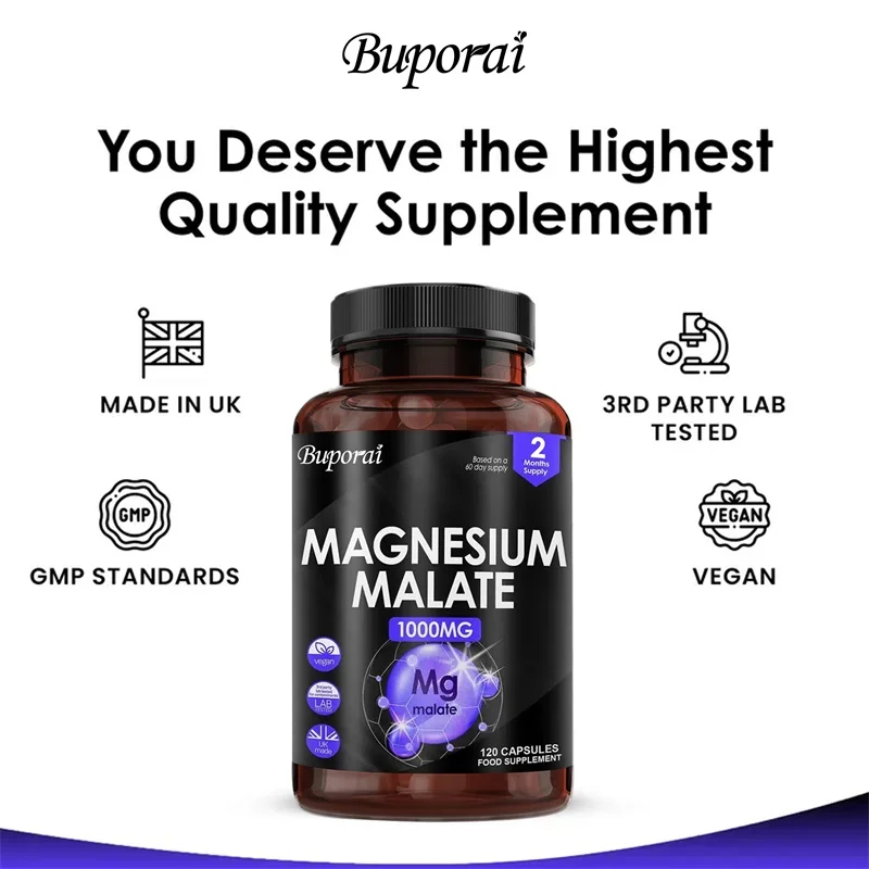 Magnesium Malate 1000mg - Helps Maintain Muscle Function, Bone Health and Energy Production, and Promotes Electrolyte Balance - Image 4