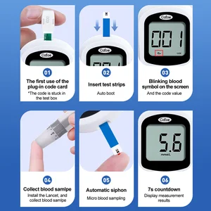 Blutzuckermesser Cofoe Yice mit Teststreifen Glycosimeter Diabetes Blutzuckermonitor für Diabetic Diabet Diabetes 8 Hauptverkaufssensor -Glykämie -Geräte - №7