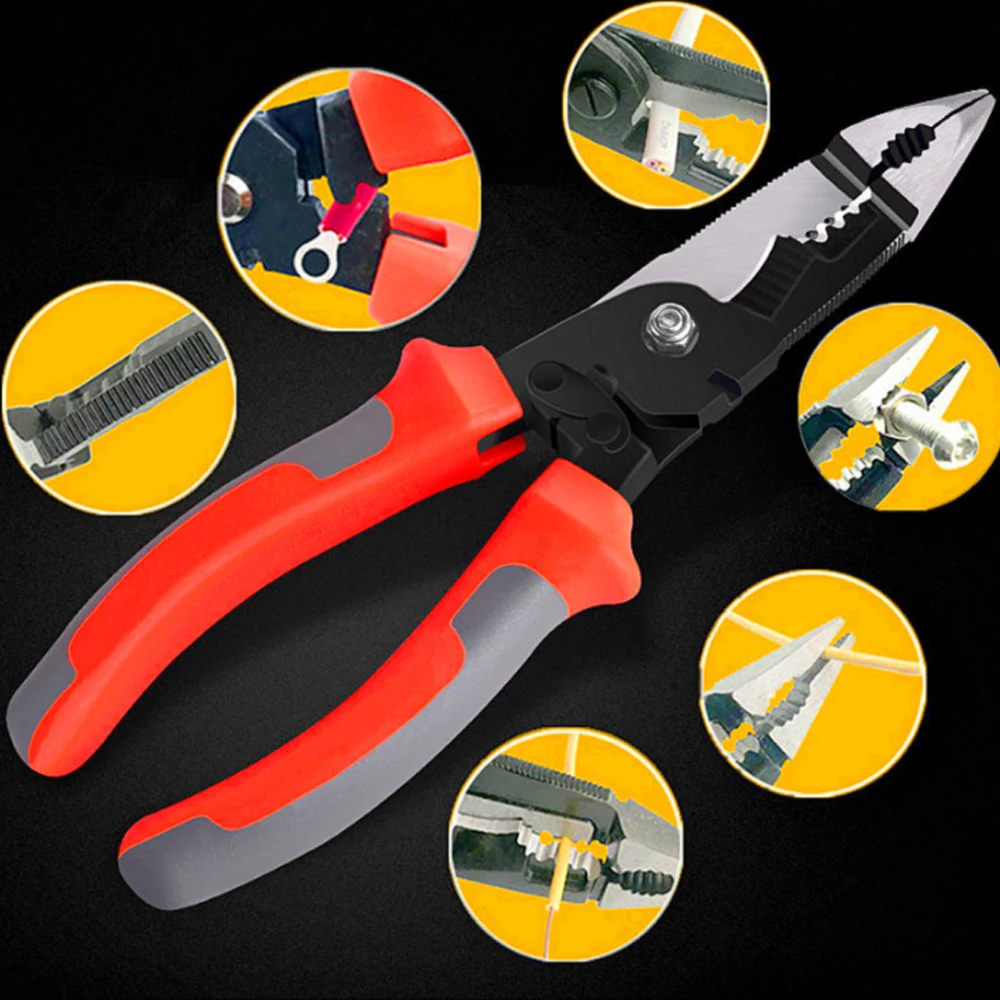 

New 6 in 1 Crimper Cable Cutter Automatic Wire Stripper Multifunctional Stripping Tools Crimping Pliers Terminal Plier Tools