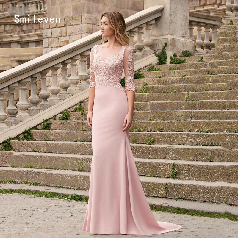 Smileven Pink Mermaid Sticker Prom Dress Fashionable Party Gowns Spaghetti Strap Occassion Dress Customized 2026
