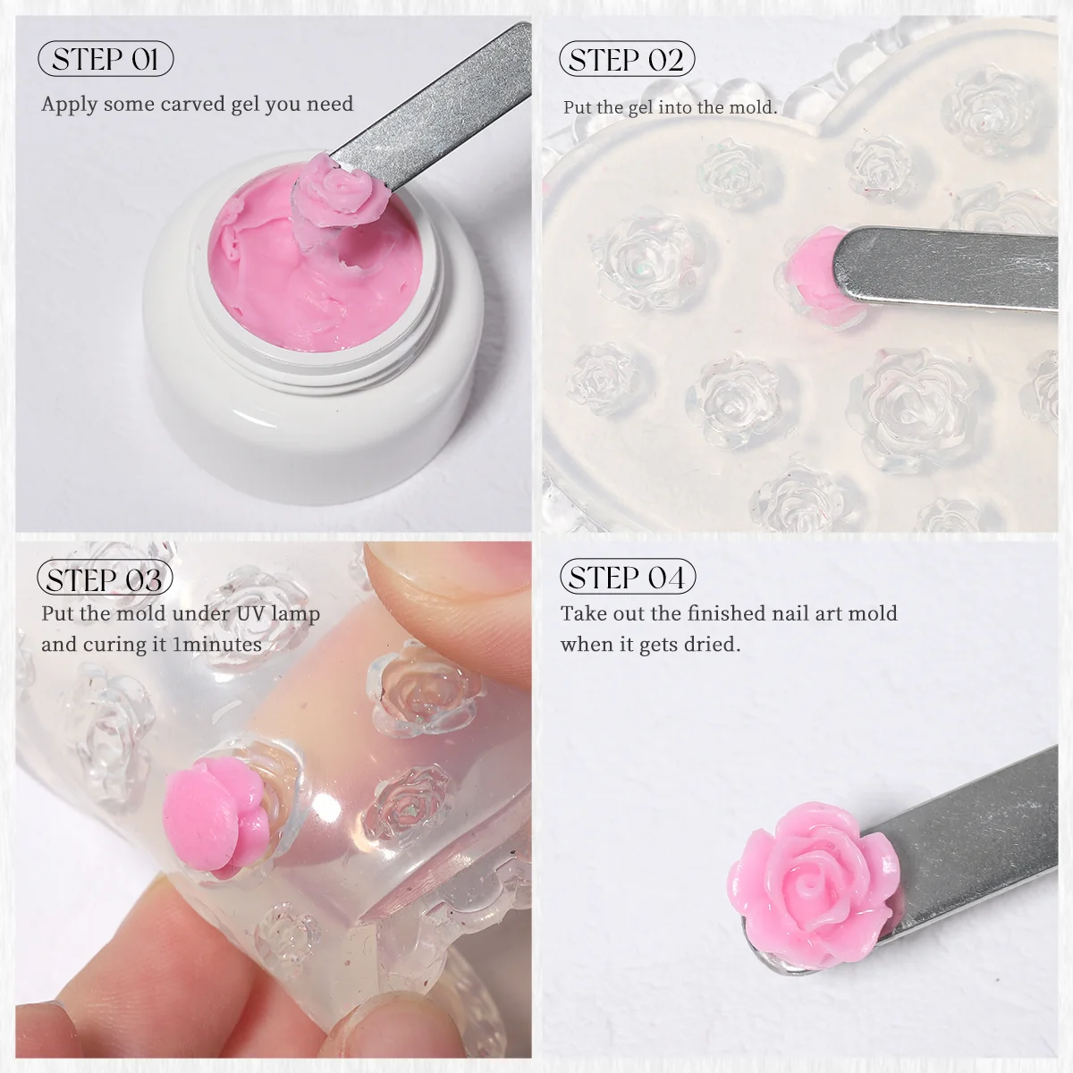 Vendeeni Long Lasting Nail Art 3D Sculpture Gel Macarons Gel for Nail Salon Supplies TPO HEMA FREE Carving Gel Nails Art Glue