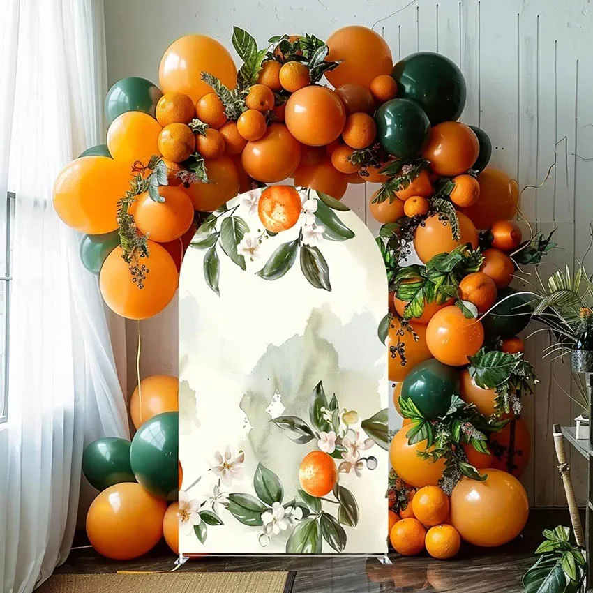 Mehofond Custom 2-Sided A Little Cutie is One the Way Lemon Birthday Party Baby Shower Covers Chiara Arch Decor Backdrop Photo