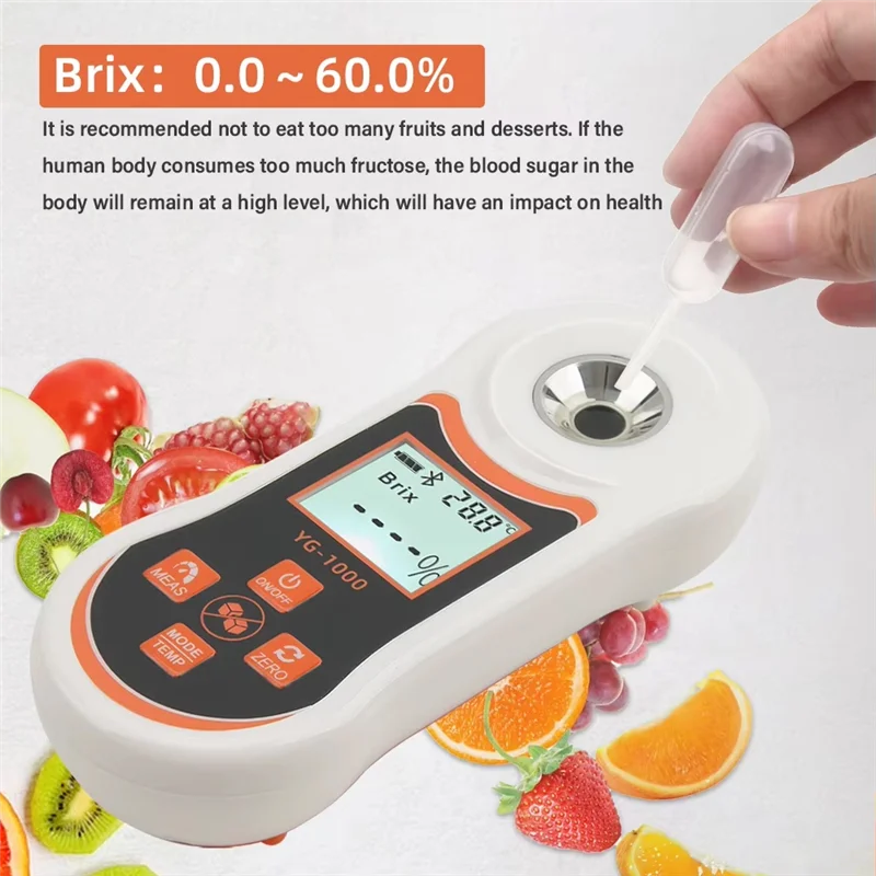 A13E-3-In-1 Temp Salinity Digital Refractometer With ATC 0-24% Salt 0-60% Sugar Tester For Drink Brewing Food Saltwater