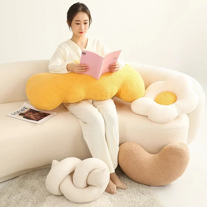 Special-shaped Twisted Cushion Sofa Bedside Bay Window Backrest Nordic Cloud Pillow Geometric Shape Plush Ball Cushion