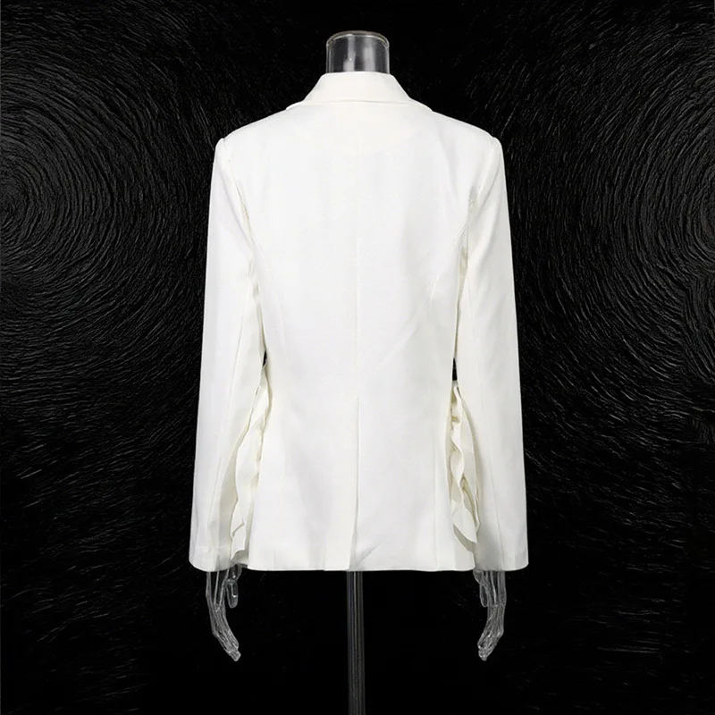 HKSH ربيع الخريف جديد المرأة السترة زر واحد ثلاثي الأبعاد زهرة محززة طوق سليم صالح موضة أنيقة معاطف HK16828