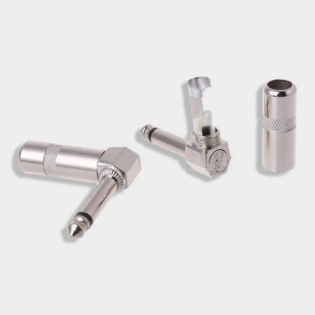 

4Pcs L-Shape Right Angle Mono Plug Guitar Audio Equipment Transferring Connector Replace Aged Wires Strong Wear Resistance