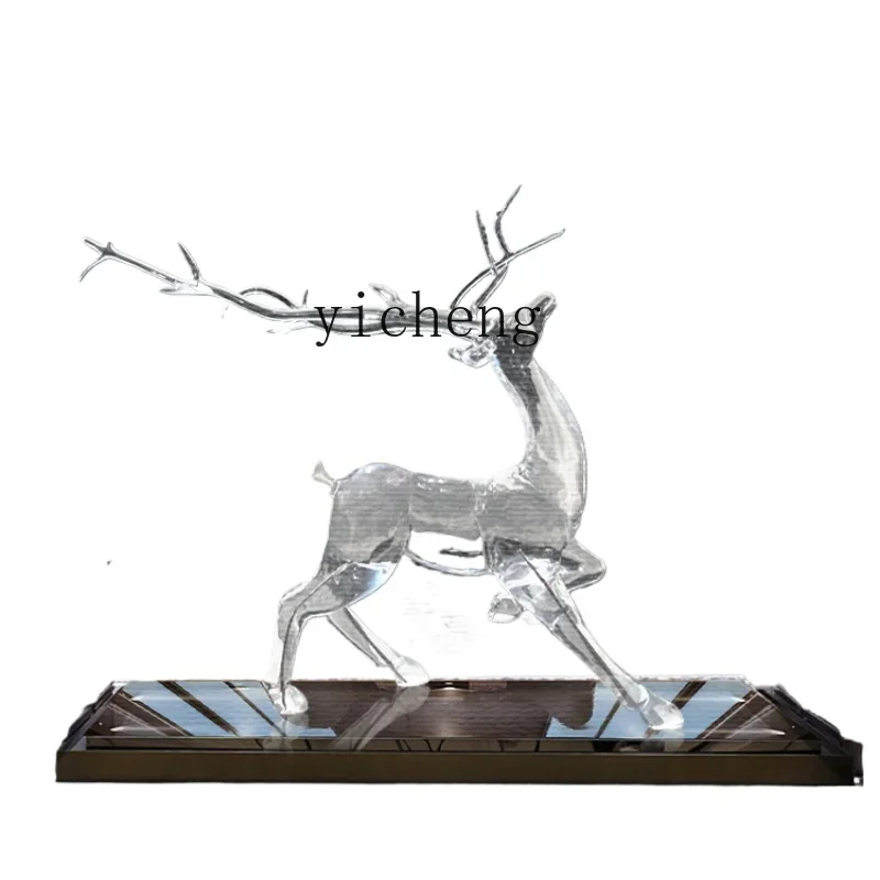 

Zf Transparent Resin Deer Sculpture Sales Office Villa Hotel Floor-Standing Decorations Artwork Decoration