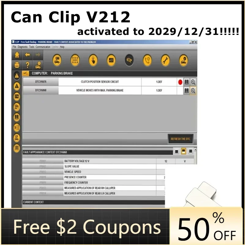 2024 Hot Sale Latest Software V212 For Renault Can Clip OBD2 Diagnostic software+Reprog V191+Pin Extractor V2+Dialogys V4.72