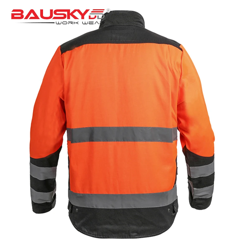 Safety Work Jacket Men Outdoor High Visibility Work Jacket Construction Two Tone Hi Vis Workerar Reflective Workshop Clothes