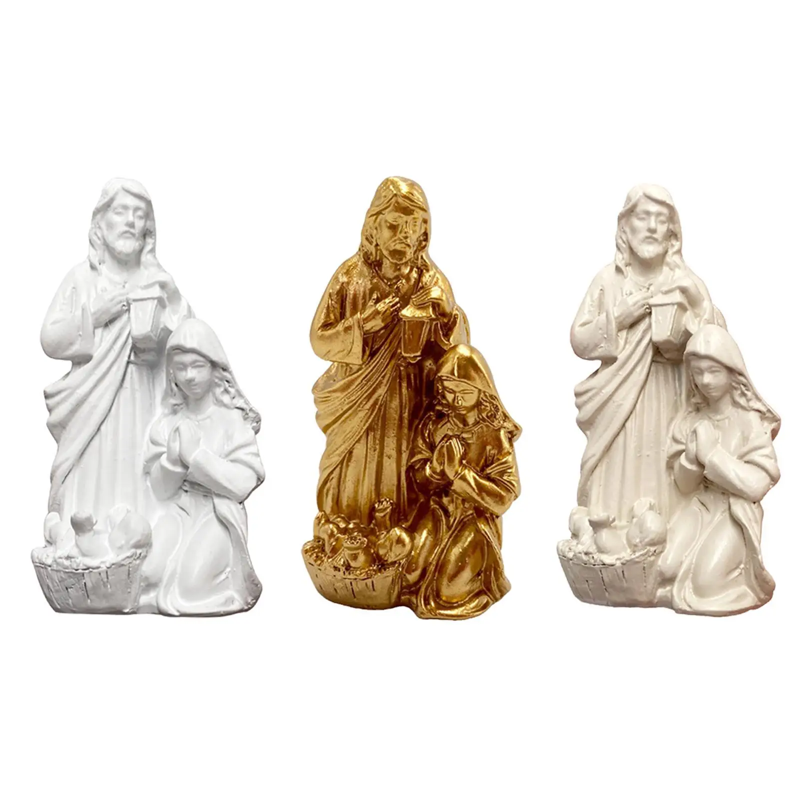 Holy Family Statue Sturdy Practical Convenient Craft Decorative Sculpture for TV Cabinet Bedroom