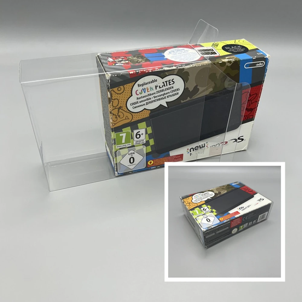 Protector de caja de PET para placas de cubierta de consola Nintendo 3DS, Cajas de colección transparentes, vitrina transparente para EUR