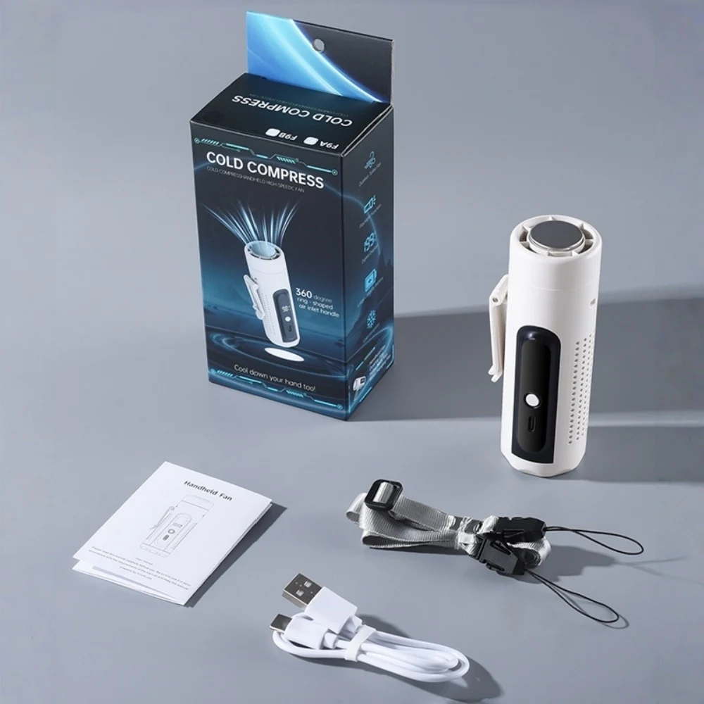 3000Mah Mini Fan Usb Ventilateur Portable Handheld Ventilation Rechargeable Neck Fan With Led Light