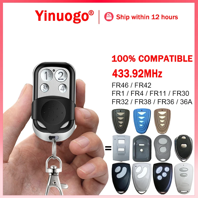 

For FORESEE FR36B FR36A FR32 FR36 FR38 FR46 FR1 FR30 FR4 FR11 FR42 Garage Door Remote Control Gate Opener 433.92MHz Rolling Code