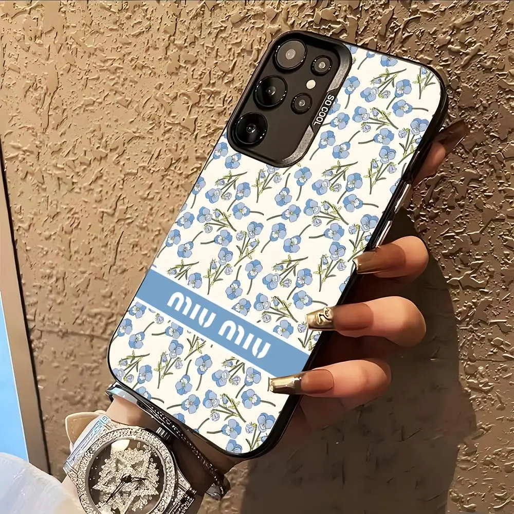 Fashion Cat S-Miu-S Phone Case for Samsung Galaxy S26 S25 S24 S23 S22 S21 S20 Note20 Plus Ultra Colorful Silver Cover