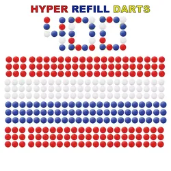 400 Mixed Colors Balls for Nerf Hyper, 14mm Refill Darts, Toy Gun Ammo, Soft TPE Bullets, White Ball Glow in the Dark